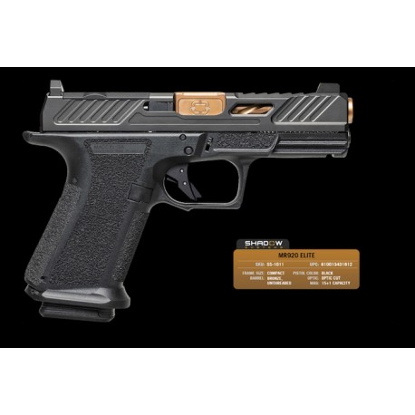 Shadow System MR920 9mm BLK Frame Elite Slide Optic DLC BLK Spiral Barrel Bronze SS Rod green Tritium