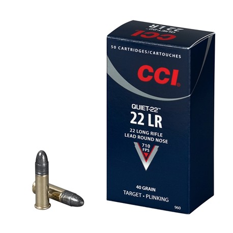 CCI cal.22 LR, Quiet 22, 40gr, 710 FPS, LRN, 50 cartridges