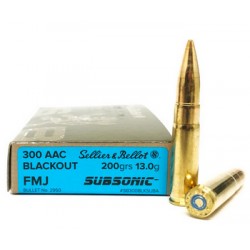 S&B .300AAC Subsonic FMJ 200gr box of 20