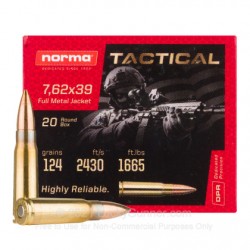 NORMA 7,62x39 Tactical FMJ 124gr, Box 20