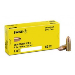 Swiss P Ammo TFMJ SX 9x19, ID-1 124gr