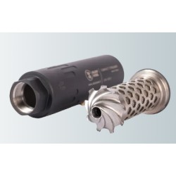 Silent Steel Compact Streamer stainless steel body + flow suppression unit 7.62 Black