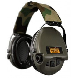 Casque Sordin SUPREME Pro-X Textile Headband Camo, Green earcups, PVC sealing rings